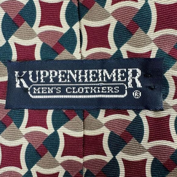 Kuppenheimer Men's Necktie Abstract Diamond Grid Pattern 100% Silk Retro Funky - Picture 4 of 6